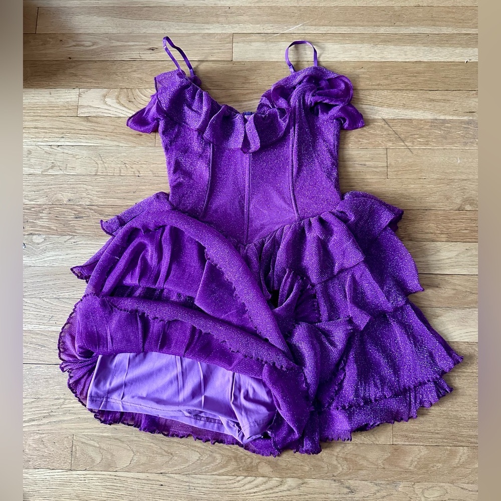 ✨ Sparkle in Purple Magic | Sheln Ruffled Dress – Size L ✨ - Picture 4 of 5
